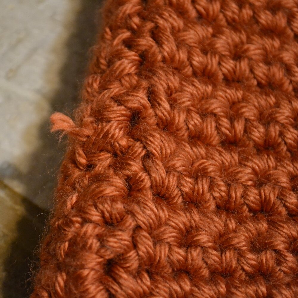 Orange Handmade Heavy Chunky Knit Cardigan Cottage-core Grandmacore Cardigan - Picture 10 of 15